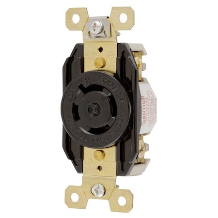 Hubbell Wiring Device-Kellems Locking Receptacle, L20-20R, 20 A, 125V AC, Three Phase, 4 Pole, Flush Mount, Screw Terminals HBL2460